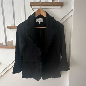 cupcakes & cashmere Black Fringed Blazer
